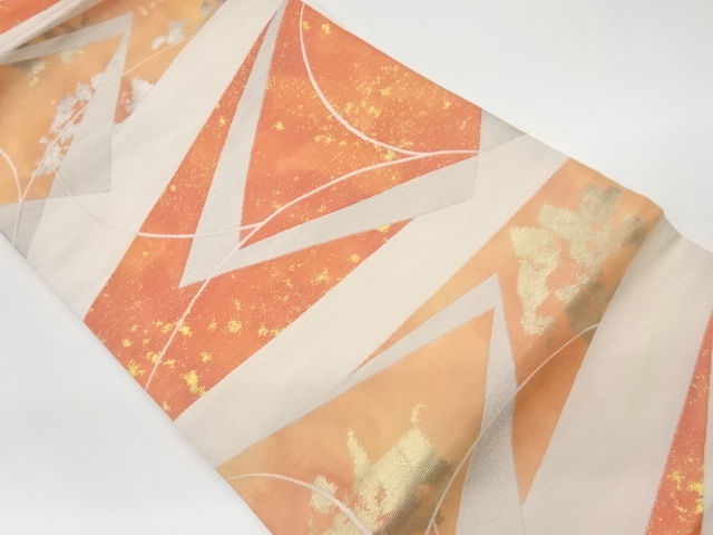 JAPANESE KIMONO / VINTAGE NAGOYA OBI / WOVEN ABSTRACT PATTERN
